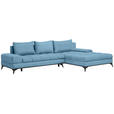 ECKSOFA in Webstoff Blau  - Blau/Schwarz, Design, Textil/Metall (315/212cm) - Carryhome