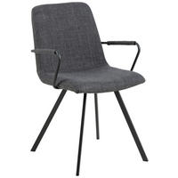 ŽIDLE S PODRUČKAMI, tkaná látka, tmavě šedá - tmavě šedá, Design, kov/textil (55,5/85/50,5cm) - MID.YOU