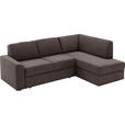 ECKSOFA  in Webstoff Graubraun  224/165 cm  - Graubraun/Schwarz, KONVENTIONELL, Kunststoff/Textil (224/165cm) - Xora