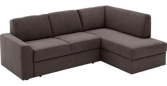 ECKSOFA  in Webstoff Graubraun  224/165 cm  - Graubraun/Schwarz, KONVENTIONELL, Kunststoff/Textil (224/165cm) - Xora