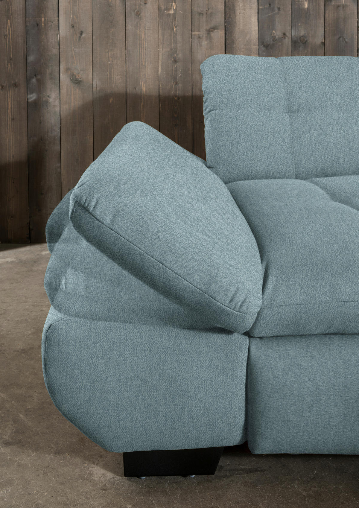 ECKSOFA in Mikrofaser Pastellblau  - Pastellblau/Schwarz, Design, Textil/Metall (290/198cm) - Xora
