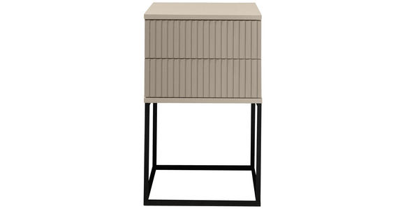 NACHTKÄSTCHEN 40/65/38,5 cm in Kaschmir, Schwarz - Kaschmir/Schwarz, Design, Holzwerkstoff/Metall (40/65/38,5cm) - Carryhome