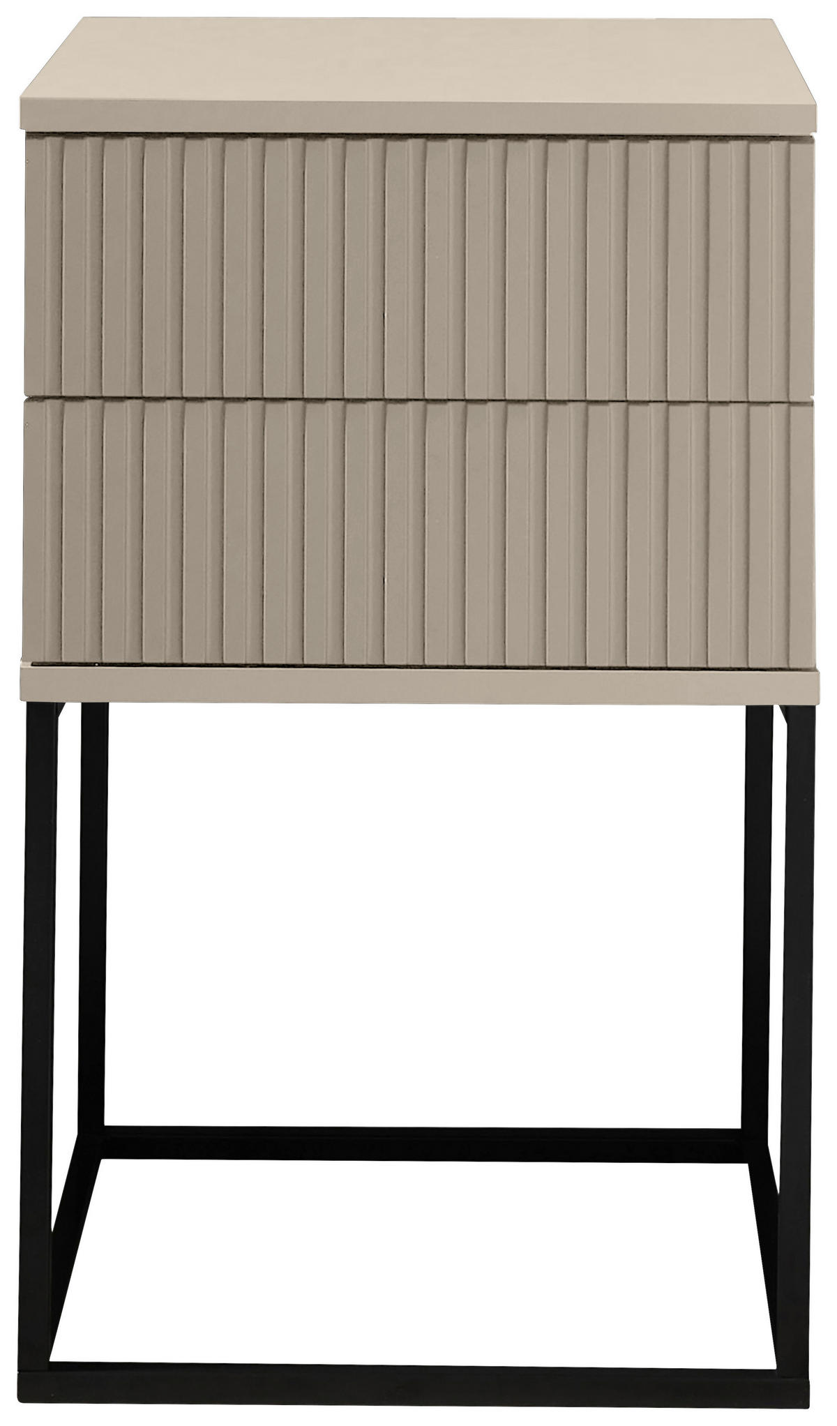 NACHTKÄSTCHEN 40/65/38,5 cm  in Kaschmir, Schwarz  - Kaschmir/Schwarz, Design, Holzwerkstoff/Metall (40/65/38,5cm) - Carryhome