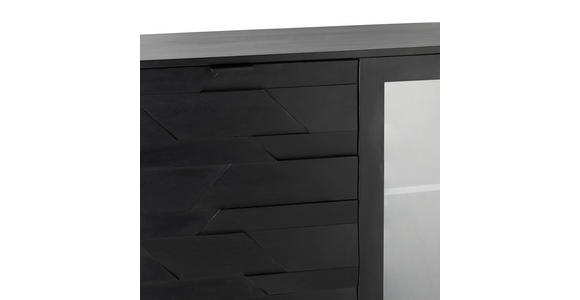 HIGHBOARD Schwarz  95/148/40 cm  - Schwarz, Trend, Glas/Holz (95/148/40cm) - Ambia Home