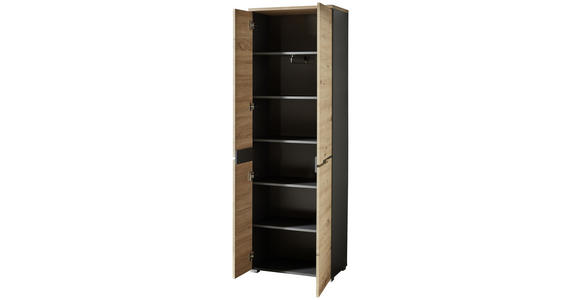 GARDEROBENSCHRANK 65/198/38 cm  - Graphitfarben/Eiche Artisan, Design, Holzwerkstoff (65/198/38cm) - Voleo