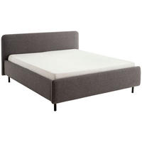 POLSTERBETT 180/200 cm  in Anthrazit, Silberfarben  - Birkefarben/Anthrazit, Design, Holz/Textil (180/200cm) - Xora
