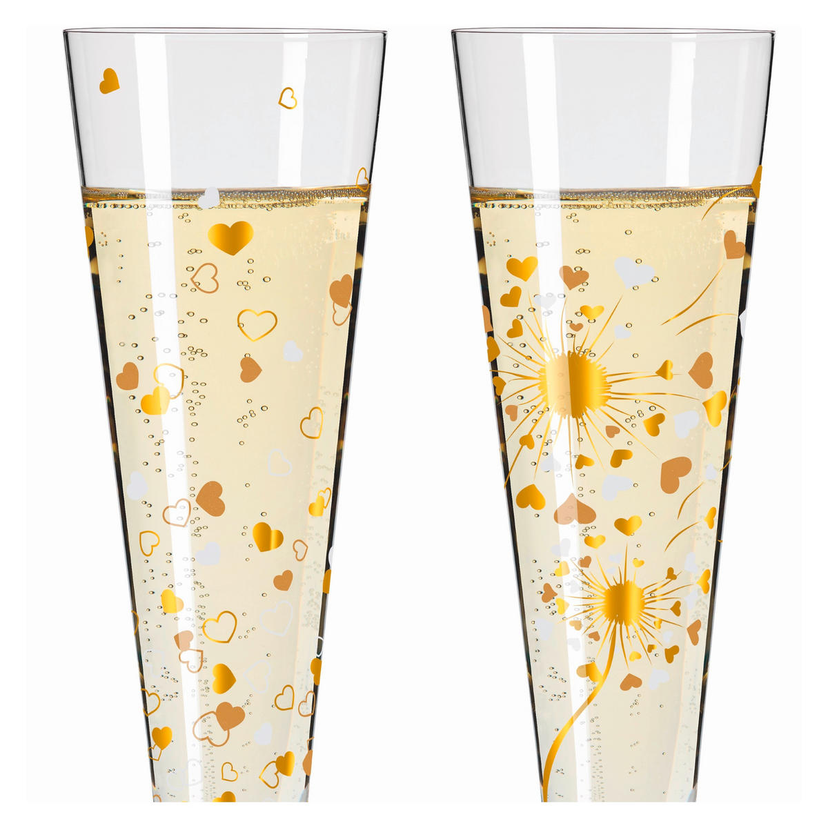 CHAMPAGNERGLAS 205 ml 2-teilig  - Platinfarben/Goldfarben, LIFESTYLE, Glas (7,2/24/7,2cm) - Ritzenhoff