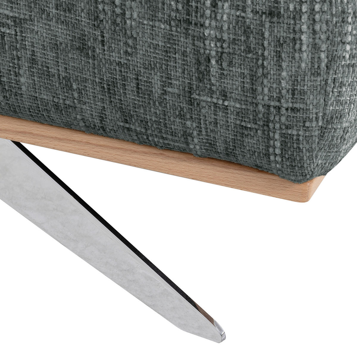 ECKSOFA PORTLAND Anthrazit Struktur Kopfteilverstellung  - Chromfarben/Anthrazit, Design, Holz/Textil (187/295cm) - Livetastic