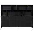 BUFFET Schwarz  200/150/44 cm  - Schwarz, Design, Holz/Holzwerkstoff (200/150/44cm) - Ambia Home