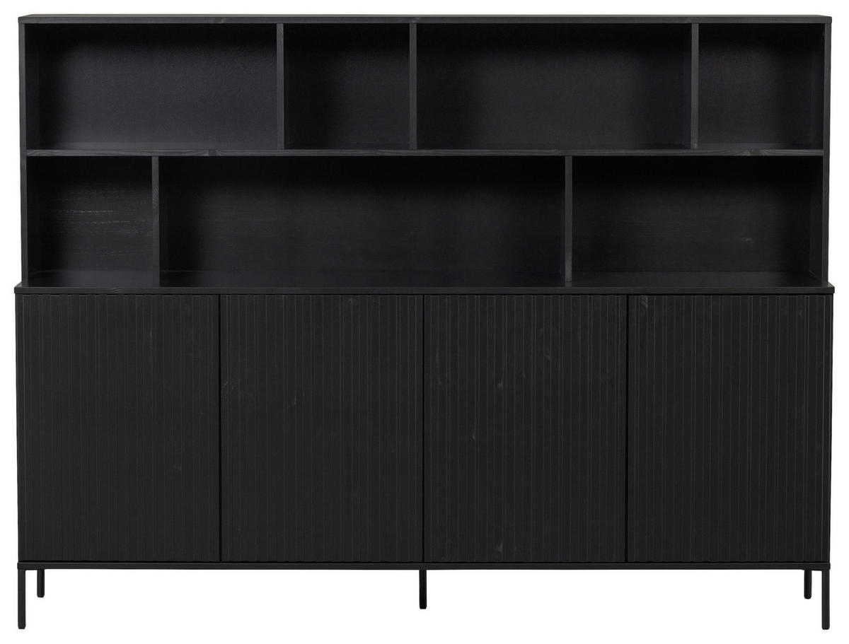 BUFFET 200/150/44 cm  in Schwarz  - Schwarz, Design, Holz/Holzwerkstoff (200/150/44cm) - Ambia Home