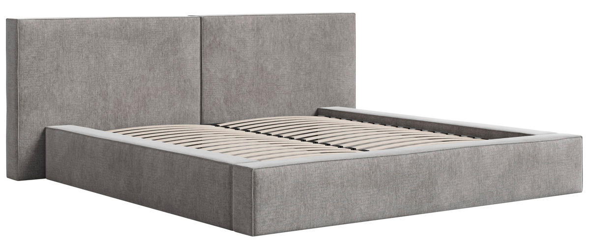 POLSTERBETT 180/200 cm,  in Grau, Bettkasten,  - Schwarz/Grau, MODERN, Holz/Kunststoff (180/200cm) - MID.YOU