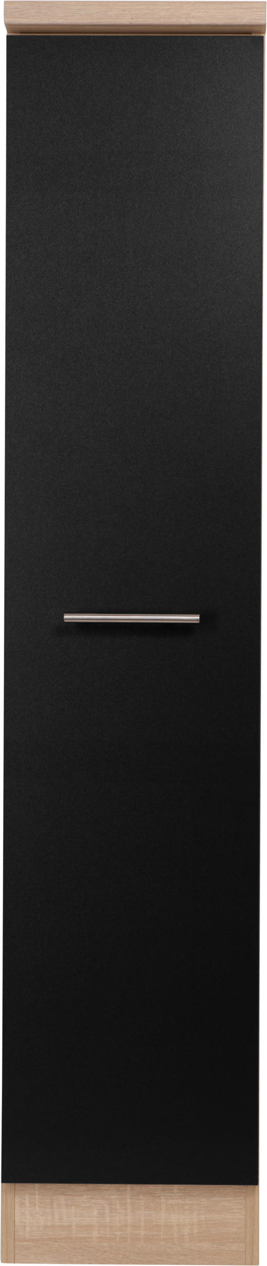 APOTHEKERSCHRANK 30/144,8/60 cm  in Schwarz, Eichefarben  - Eichefarben/Silberfarben, Basics, Holzwerkstoff/Metall (30/144,8/60cm) - Respekta