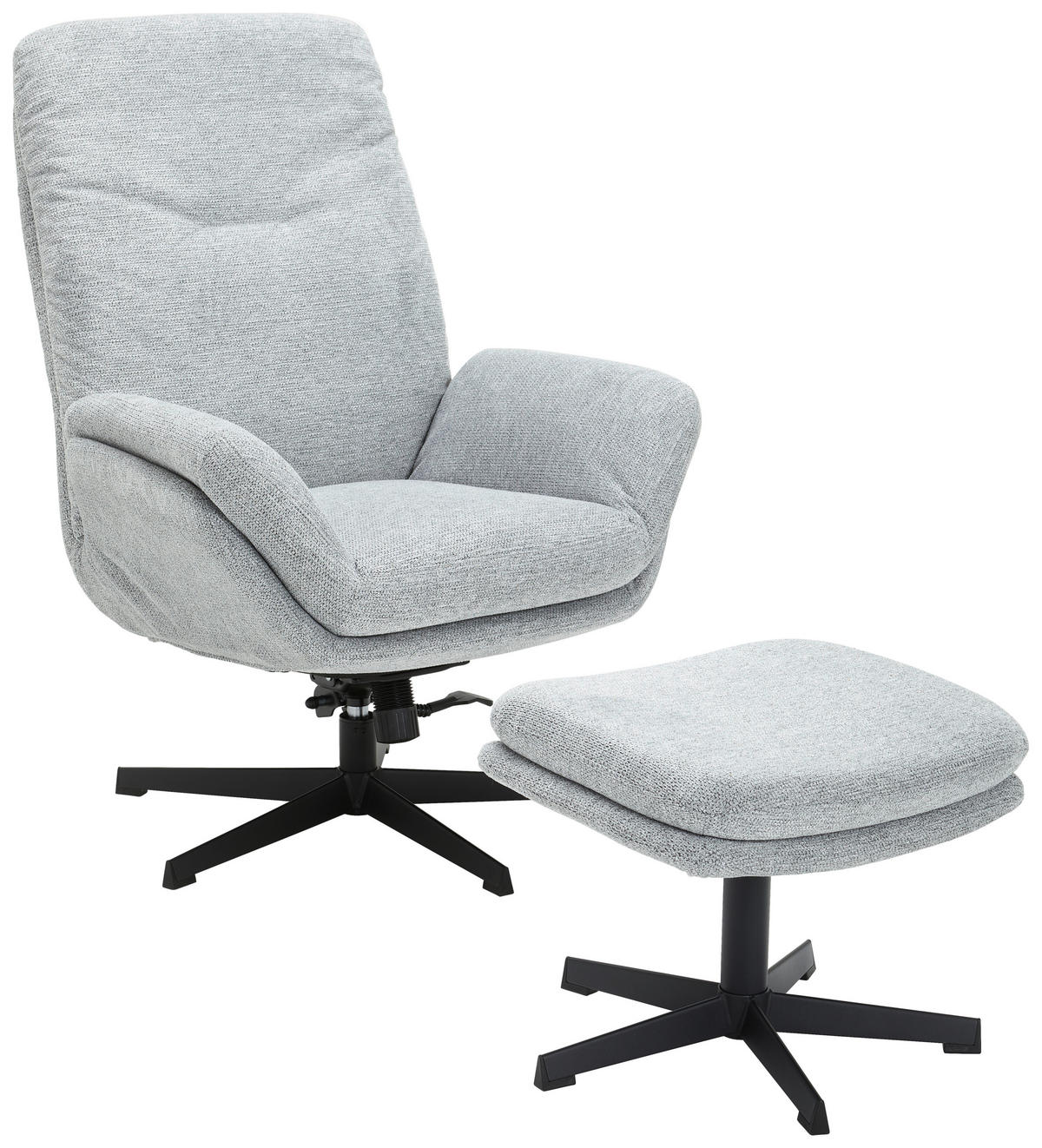 RELAXSESSELSET Webstoff    - Schwarz/Grau, Design, Textil/Metall (75/103/85cm) - Carryhome