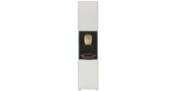 VITRINE Weiß  46,9/205,5/37,1 cm  - Schwarz/Weiß, Design, Glas/Keramik (46,9/205,5/37,1cm) - Dieter Knoll