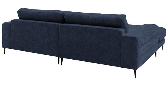ECKSOFA  in Flachgewebe Dunkelblau  177/253 cm  - Schwarz/Dunkelblau, Design, Textil/Metall (177/253cm) - Dieter Knoll