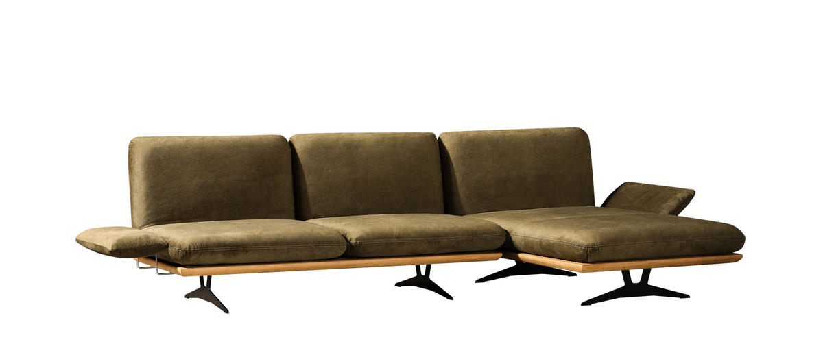 SCHLAFSOFA in Holz, Textil Grün, Eichefarben  - Eichefarben/Beige, Design, Holz/Textil (204/92/90cm) - Dieter Knoll