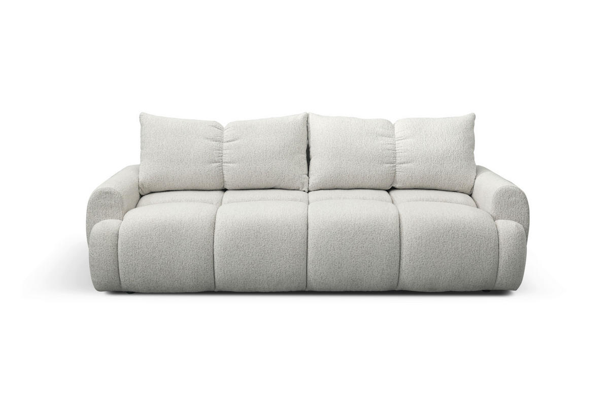 SCHLAFSOFA ALBA Struktur Creme  inkl. Bettkasten, Schlaffunktion  - Creme/Schwarz, Design, Holz/Textil (242/93/104cm) - MID.YOU