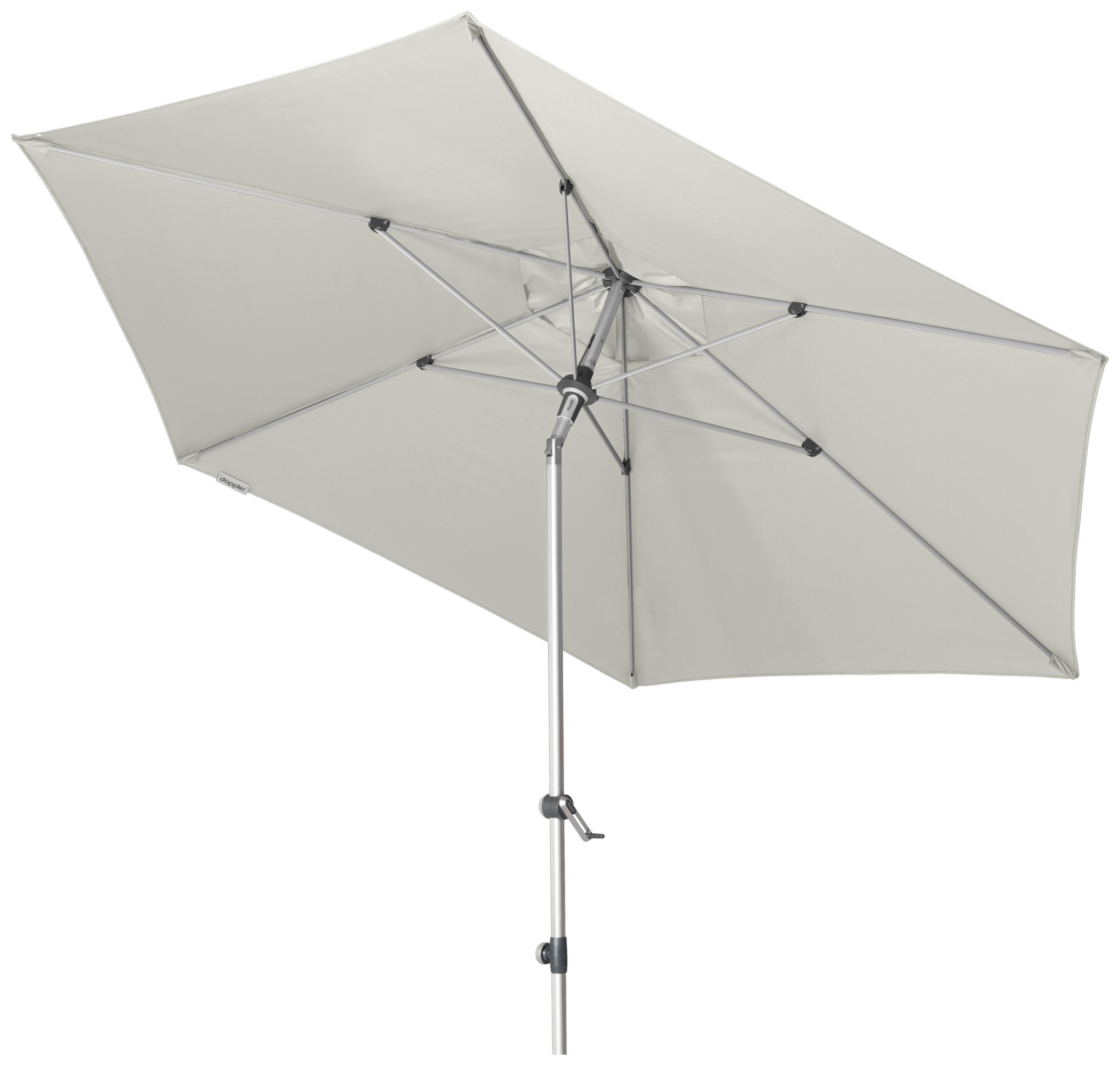 SONNENSCHIRM 320 cm Hellgrau  - Hellgrau/Alufarben, Basics, Textil/Metall (320cm) - Doppler