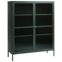 HÖG BYRÅ grön, guldfärgad  110/140/40 cm  - grön/guldfärgad, Design, metall/glas (110/140/40cm) - Lomoco