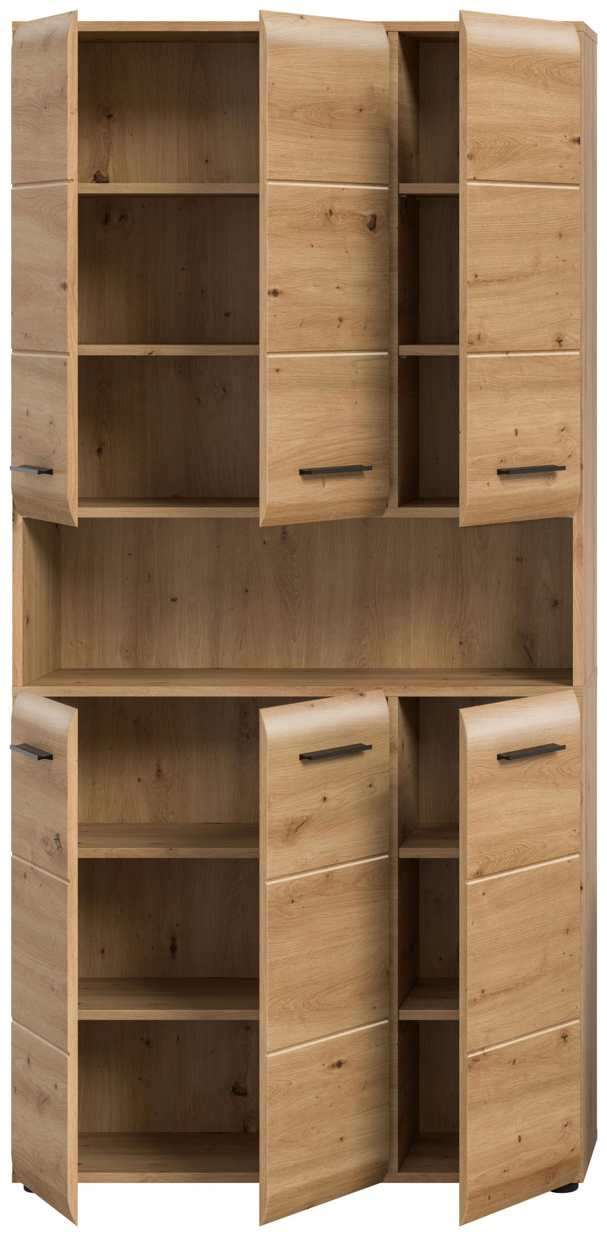 HÖGSKÅP  - ek Artisan/svart, Basics, trämaterial/plast (90/185/30cm) - MID.YOU