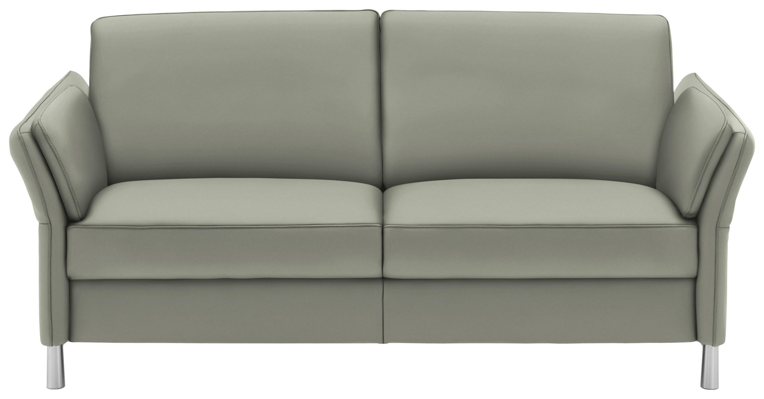 2,5-SITZER in Echtleder Hellgrau  - Hellgrau/Alufarben, Design, Leder/Metall (164/82/99cm) - Dieter Knoll