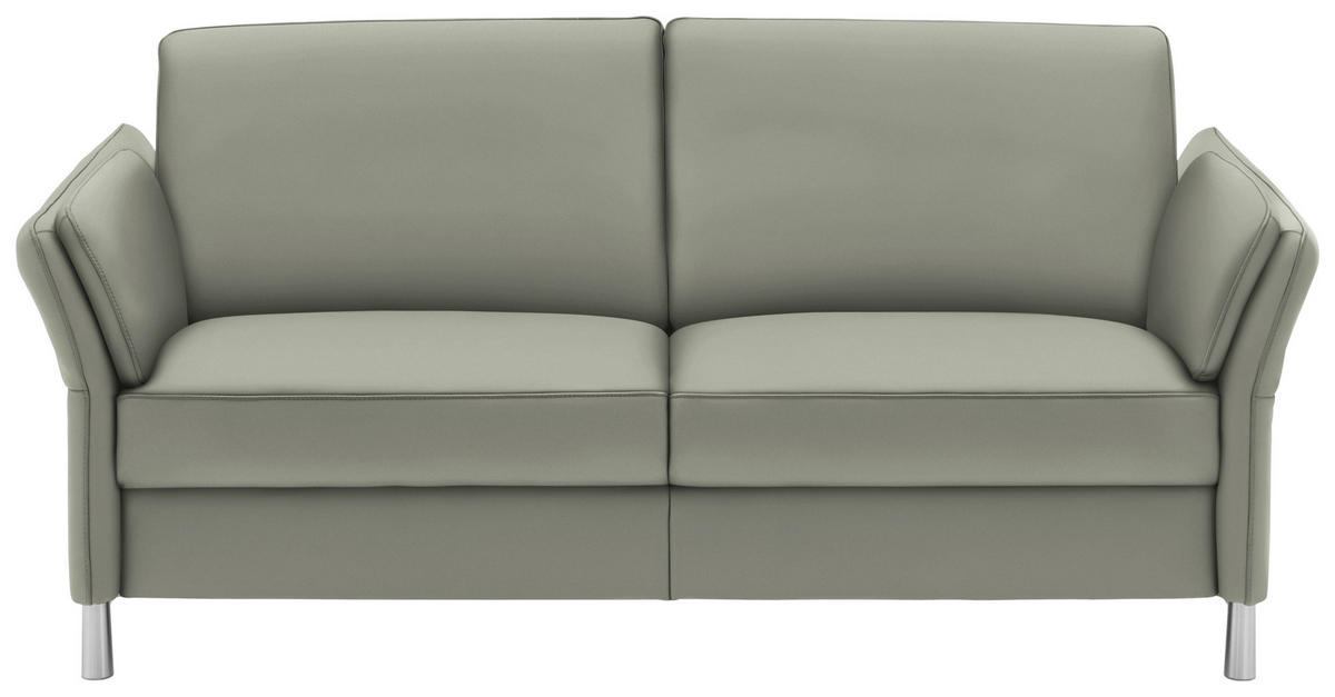 2,5-SITZER in Echtleder Hellgrau  - Hellgrau/Alufarben, Design, Leder/Metall (164/82/99cm) - Dieter Knoll