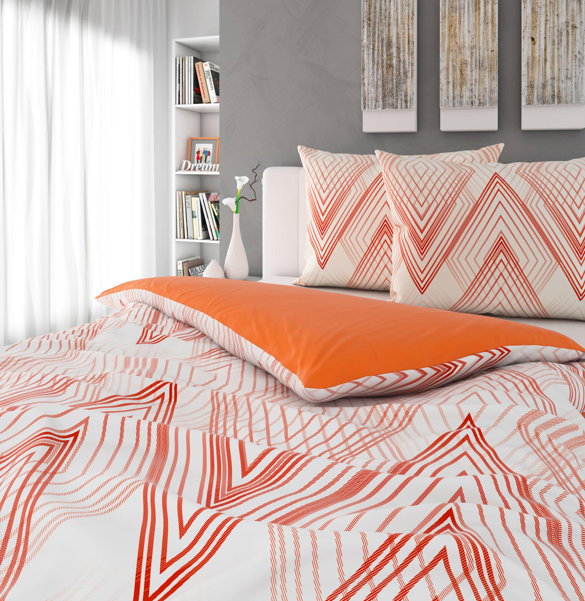 OBOJESTRANSKA POSTELJNINA ALINA 200/200 cm saten terakota  - terakota, Design, tekstil (200/200cm) - Novel