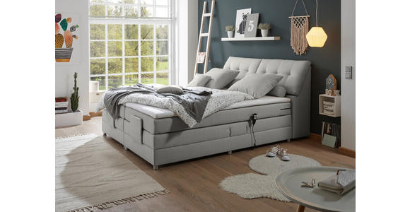 BOXSPRINGBETT CARPINO 2 - Silberfarben, Design, Kunststoff/Textil (180/200cm) - Esposa