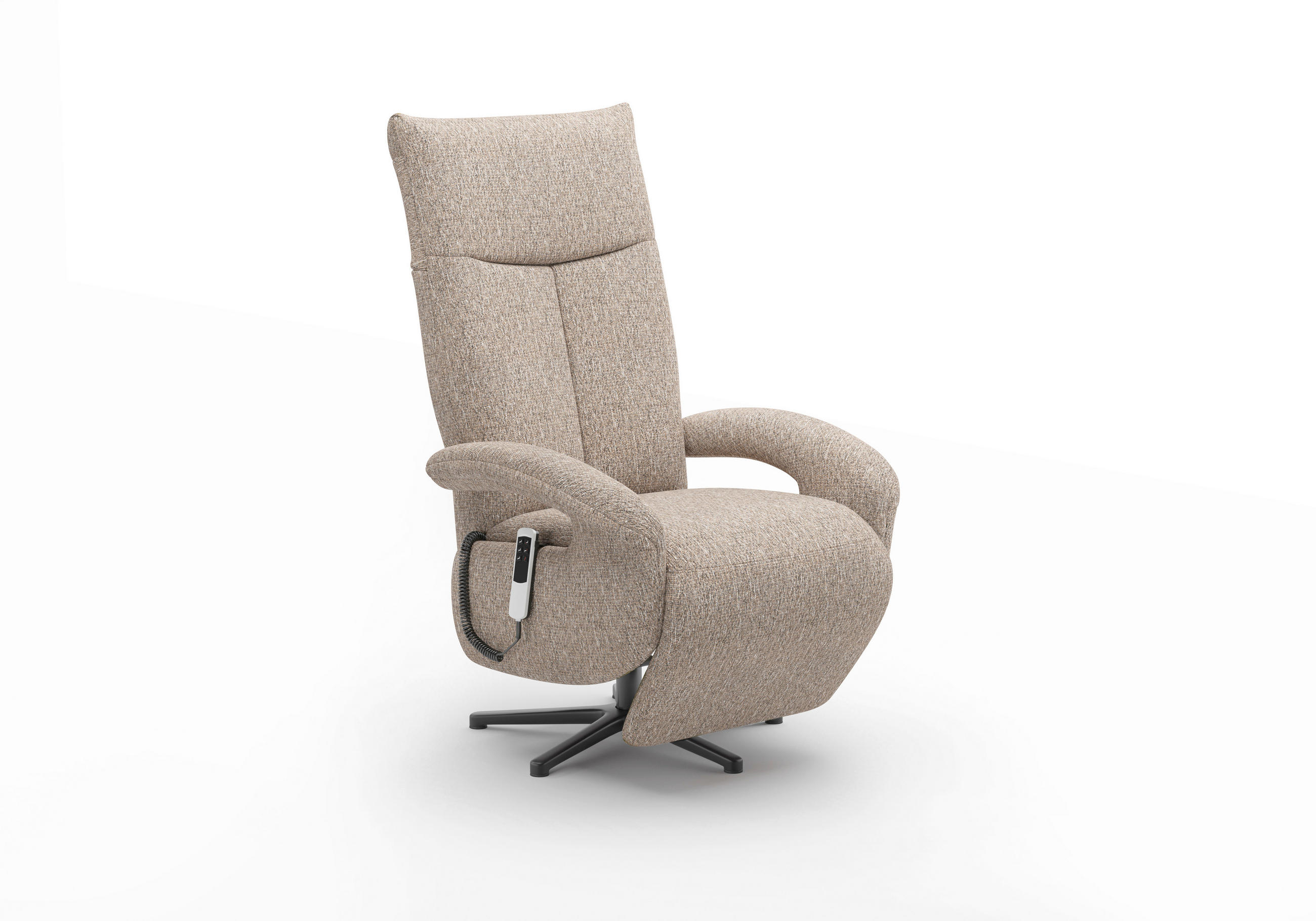 SESSEL in Chenille Cappuccino  - Schwarz/Cappuccino, Modern, Textil/Metall (74/112/82cm) - Sit & More