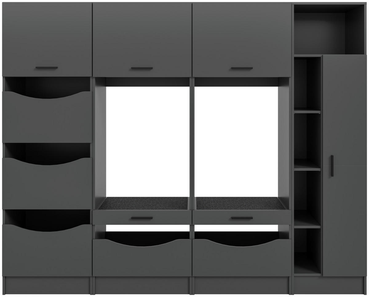 HAUSWIRTSCHAFTSRAUM 242/195/68 cm  in Anthrazit  - Anthrazit, Basics, Holzwerkstoff (242/195/68cm) - MID.YOU