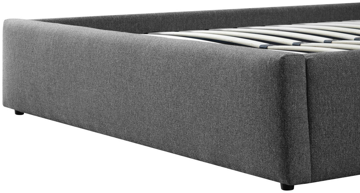 POLSTERBETT Lattenrost, Bettkasten Grau 140/200 cm  - Schwarz/Naturfarben, MODERN, Holz/Kunststoff (140/200cm) - Livetastic
