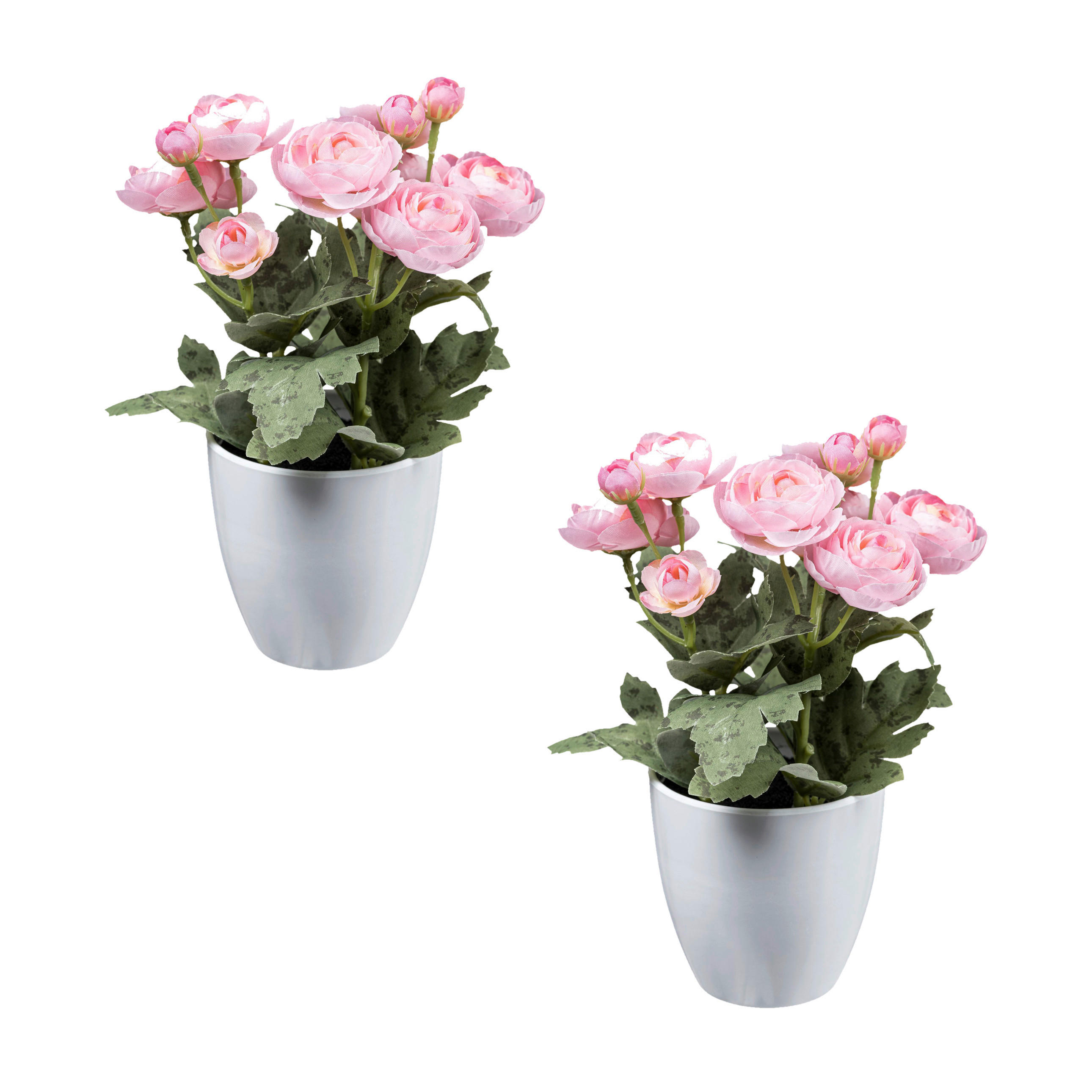 KUNSTPFLANZE Ranunkel 20 cm  - Rosa/Weiß, Design, Keramik/Kunststoff (20cm) - P & B