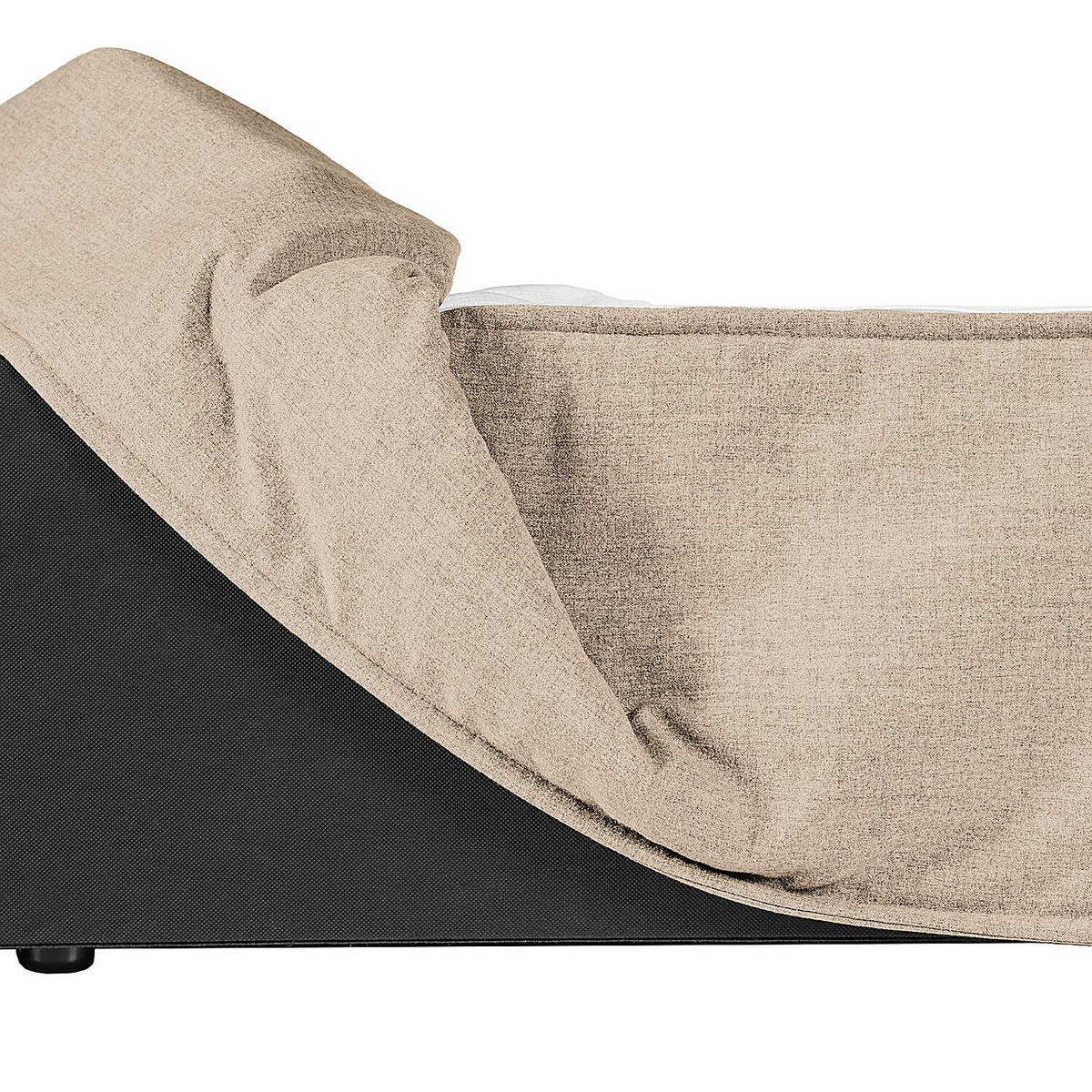 BOXSPRINGBETT 140/200 cm  in Beige  - Beige/Schwarz, Design, Textil (140/200cm) - home24