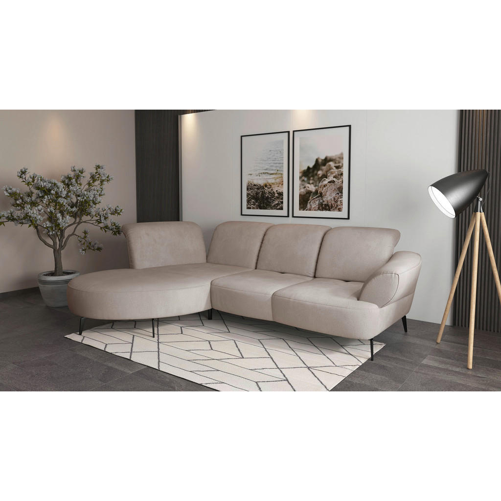Sit & More ROHOVÁ SEDAČKA, textil, sivobéžová