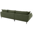 ECKSOFA  in Webstoff Grün  196/304 cm  - Schwarz/Grün, KONVENTIONELL, Textil/Metall (196/304cm) - Hom`in