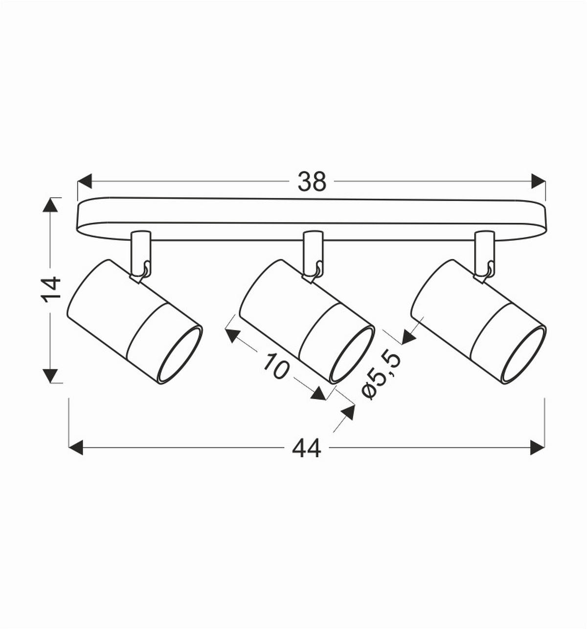 STRAHLER Tobi 44/5,5/14 cm   - Goldfarben/Schwarz, Design, Metall (44/5,5/14cm)