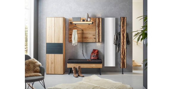 GARDEROBENSCHRANK  in 60/196/39 cm  - Eichefarben/Anthrazit, Natur, Holz/Metall (60/196/39cm) - Valnatura