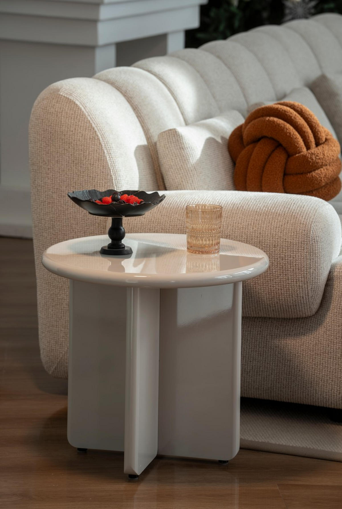 COUCHTISCH 50/50/45 cm rund Beige  - Beige, Design, Holzwerkstoff (50/50/45cm) - MID.YOU