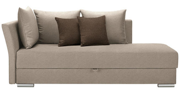 LIEGE  in Webstoff Beige  - Chromfarben/Beige, Design, Kunststoff/Textil (220/93/100cm) - Xora