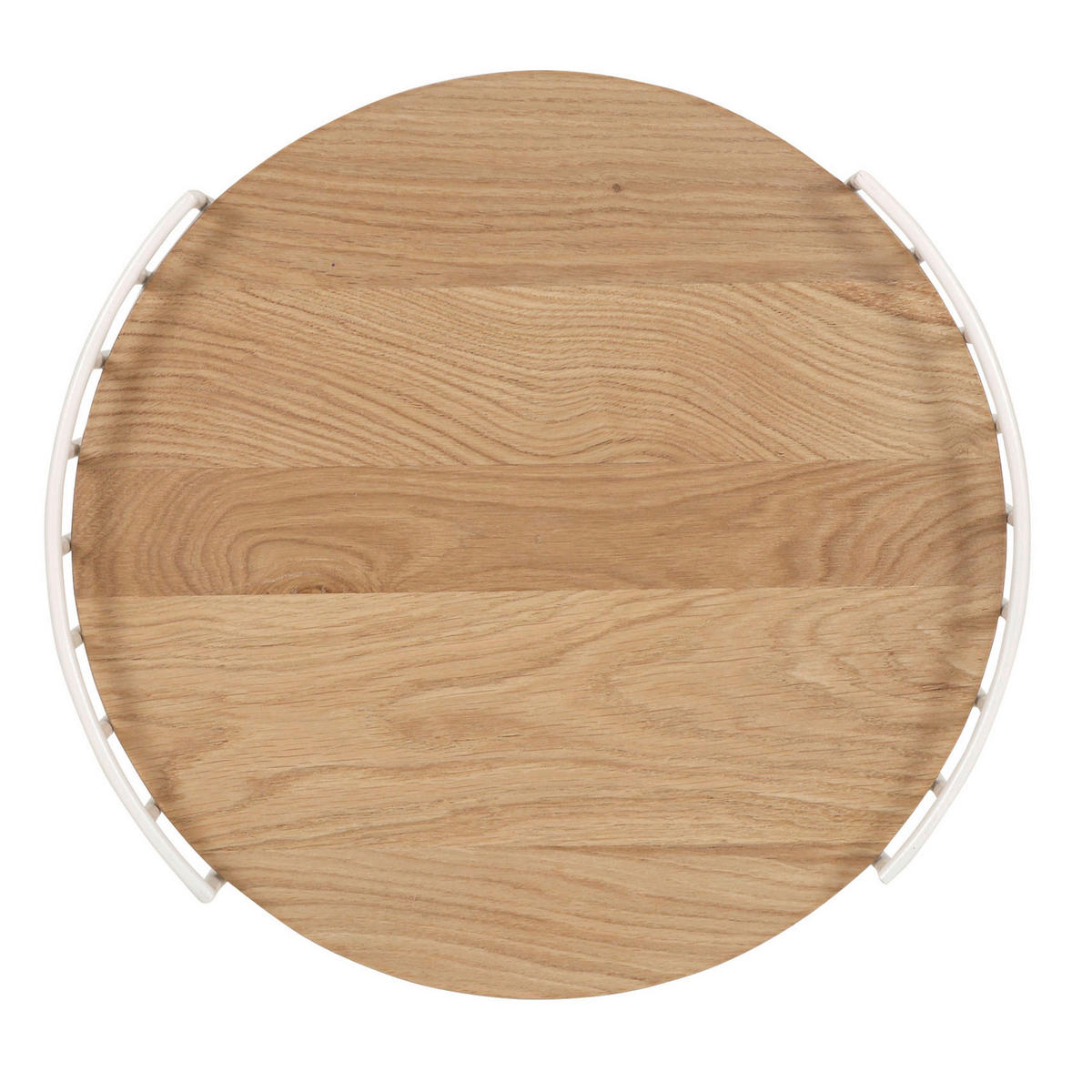 BEISTELLTISCH 43/42/45 cm Eiche massiv Eichefarben, Weiß rund  - Eichefarben/Weiß, Design, Holz/Metall (43/42/45cm) - Landscape