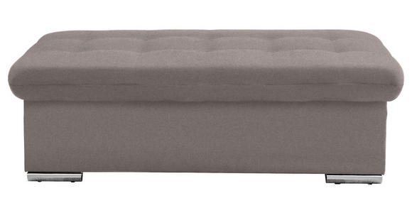 HOCKER in Textil Taupe  - Taupe/Silberfarben, Design, Textil/Metall (137/43/74cm) - Cantus