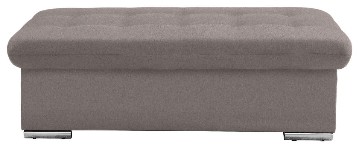 HOCKER in Textil Taupe  - Taupe/Silberfarben, Design, Textil/Metall (137/43/74cm) - Cantus