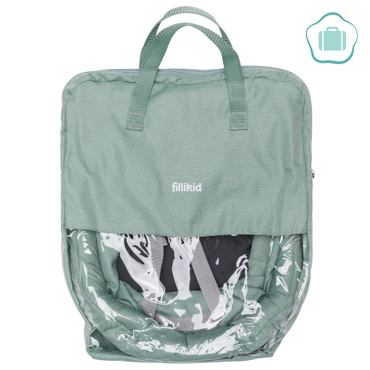 TISCHSITZ - Salbeigrün/Hellgrau, Basics, Textil/Metall (36/30/45cm) - Fillikid