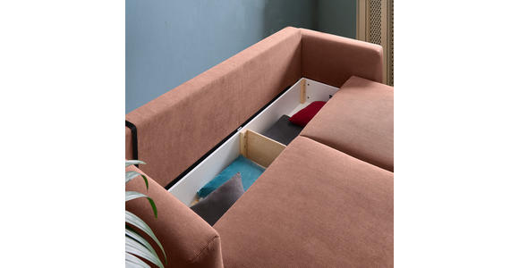 SCHLAFSOFA Cord Koralle - Koralle/Schwarz, Design, Kunststoff/Textil (250/92/105cm) - Carryhome