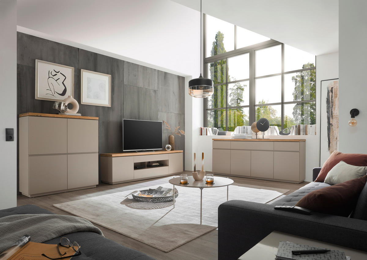 HIGHBOARD Palamos  in 113/123/40 cm  - Naturfarben/Grau, Basics, Holz/Holzwerkstoff (113/123/40cm)