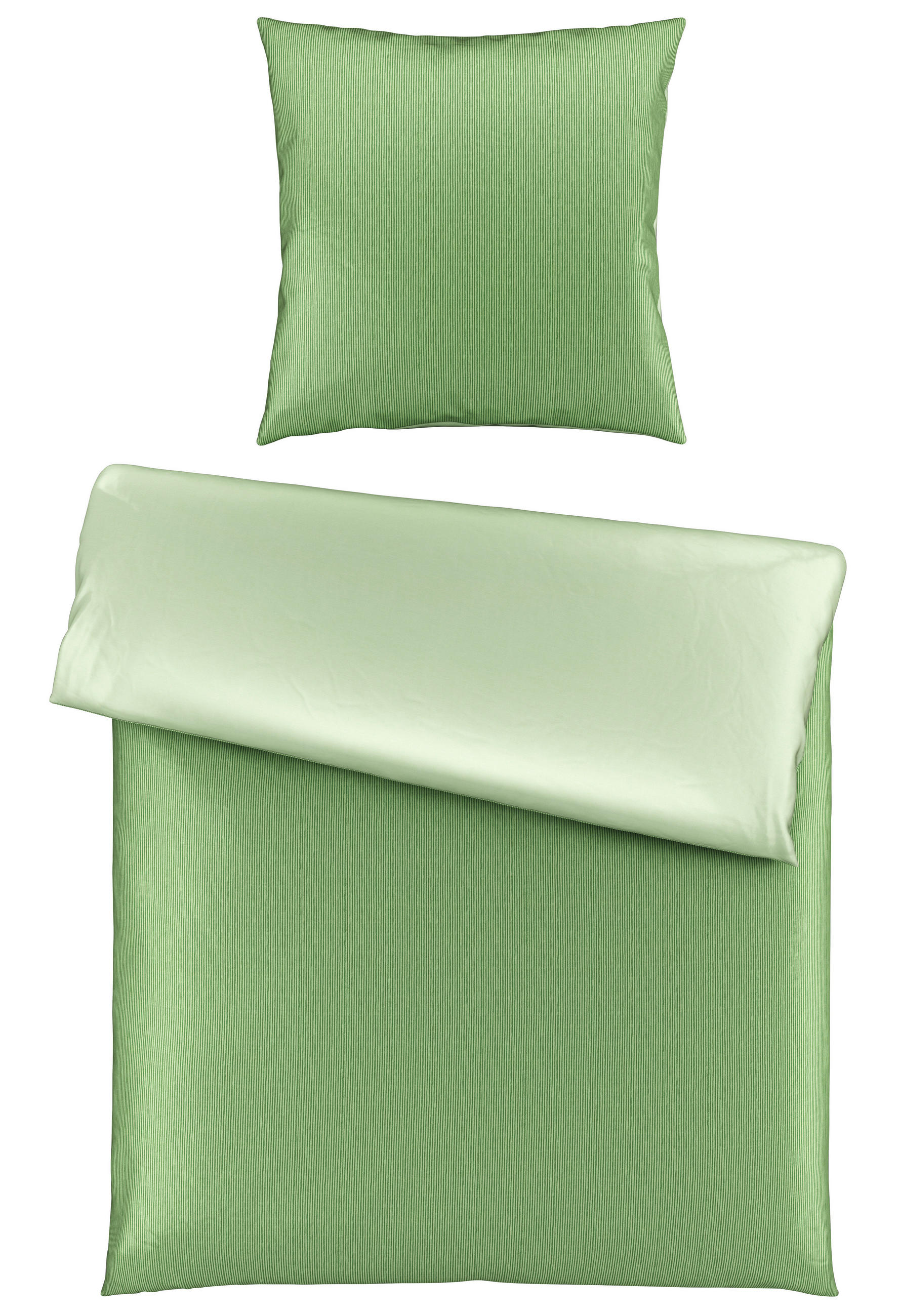 WENDEBETTWÄSCHE Satin 135/200 cm  - Hellgrün, Basics, Textil (135/200cm) - Bio:Vio