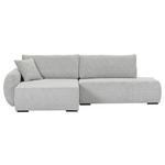 ECKSOFA Grau Flachgewebe Zierkissen, Rückenkissen, Bettkasten, Schlaffunktion, Rücken echt, Liegefläche im Originalstoff  - Schwarz/Grau, KONVENTIONELL, Kunststoff/Textil (145/260cm) - Carryhome