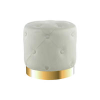 HOCKER Samt Kiefer Creme, Goldfarben  - Goldfarben/Creme, Basics, Holz/Textil (40/40/40cm) - Kayoom