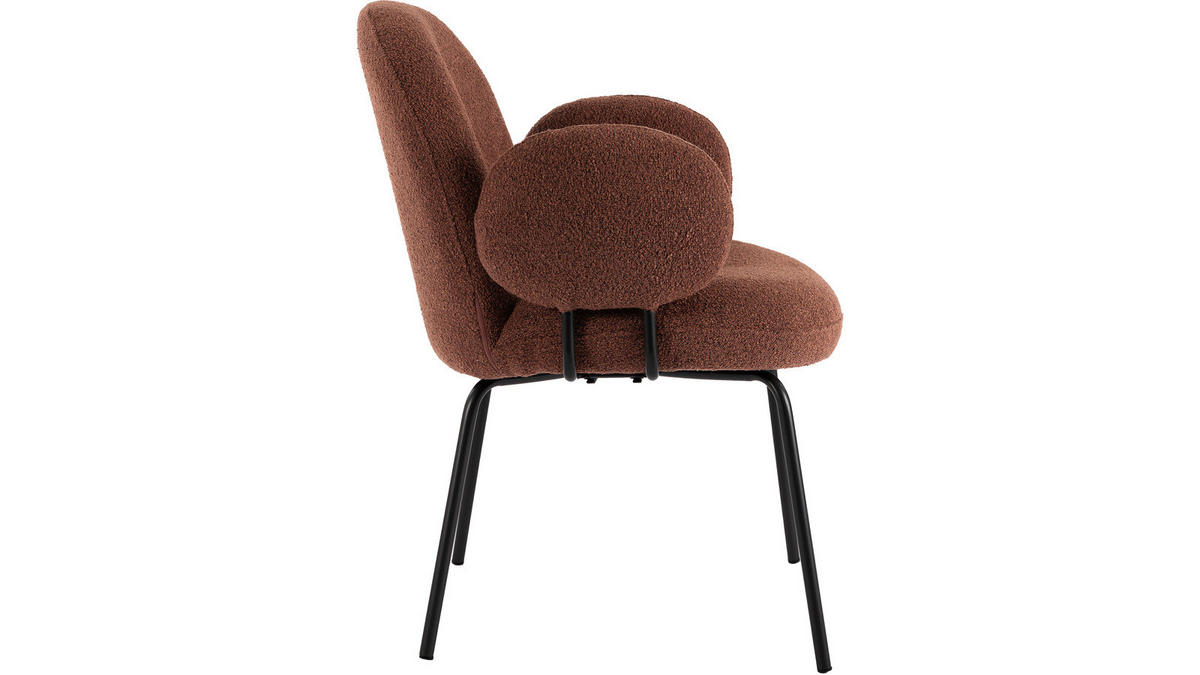 STOL MED ARMSTÖD stål  - mörkgrå/mörkröd, Design, metall/trä (66/85,5/69cm) - Best Price