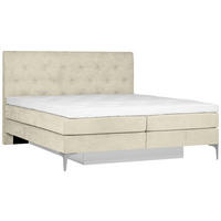 BOXSPRINGBETT 180/200 cm  in Beige  - Beige, Design, Textil/Metall (180/200cm) - Welnova